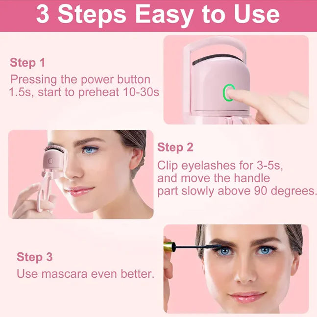 USB Heated Eyelash Curler – Long-Lasting Lift in Seconds