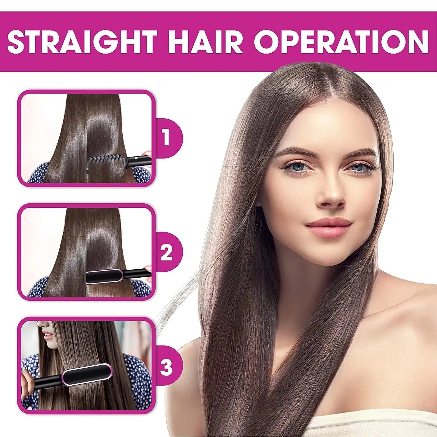2-in-1 Hair Straightener Brush & Hot Comb – Smooth & Shine in Minutes