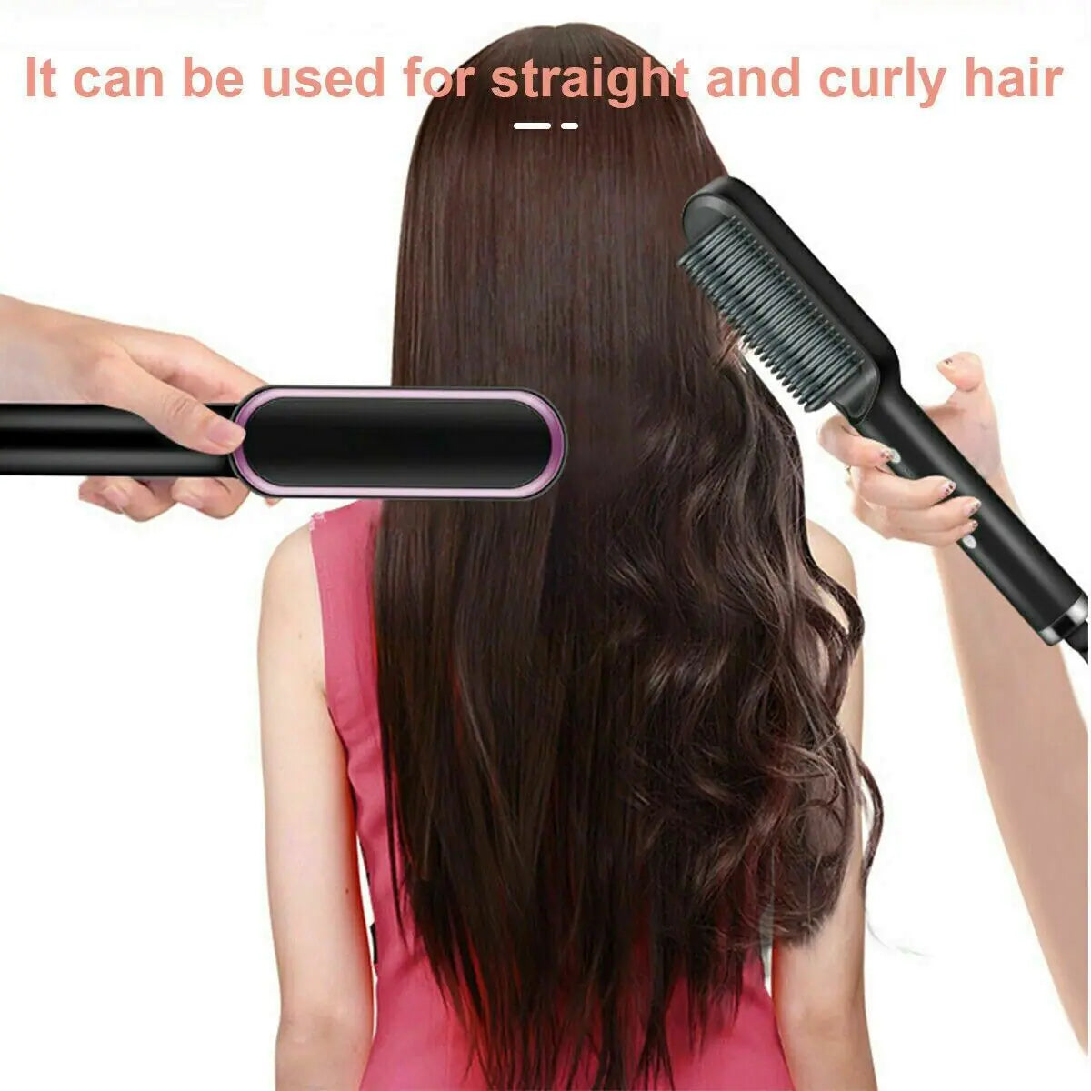 2-in-1 Hair Straightener Brush & Hot Comb – Smooth & Shine in Minutes